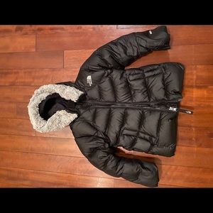 Jacket, With Hoodie, Winter, Black